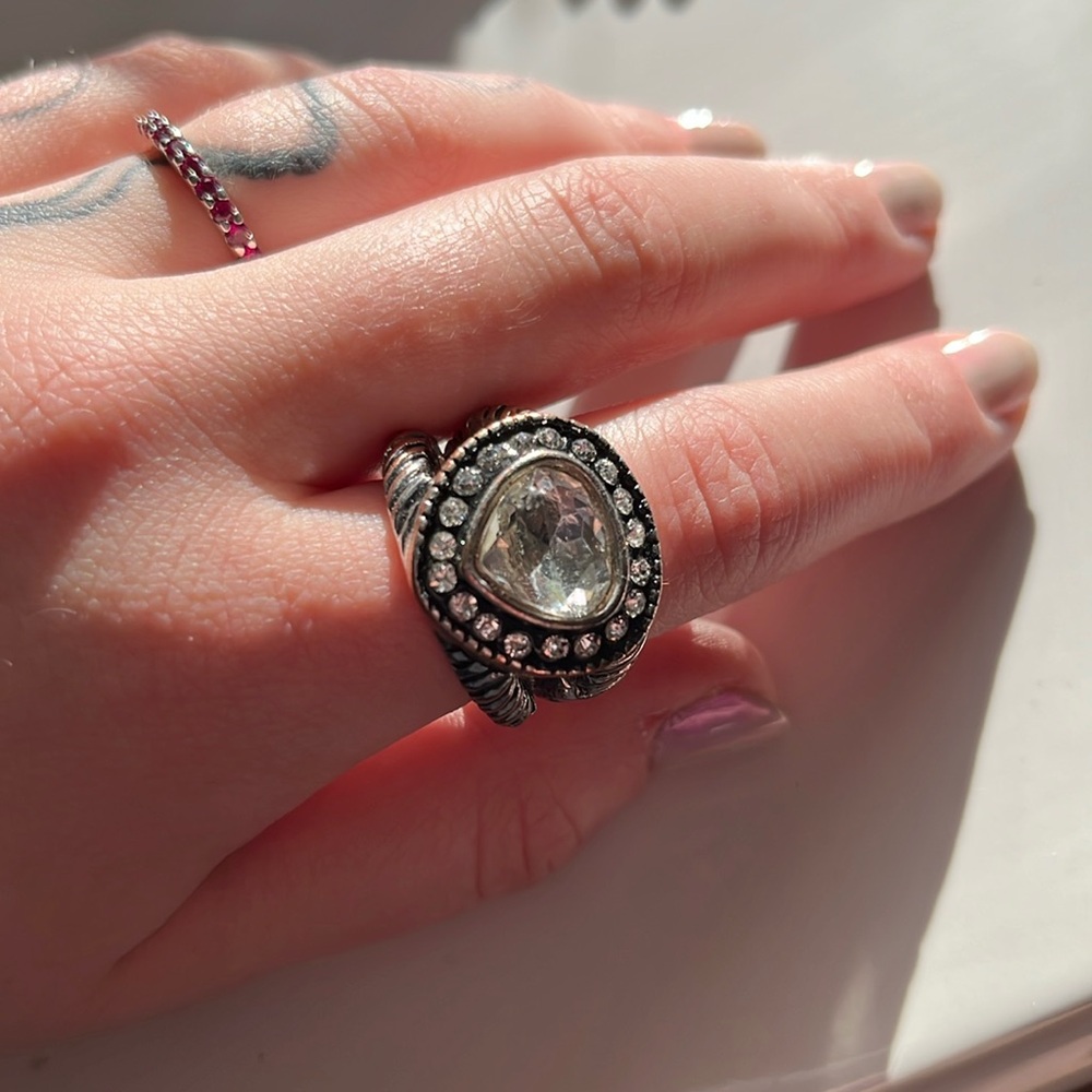 Silver Rhinestone Ring - image 1